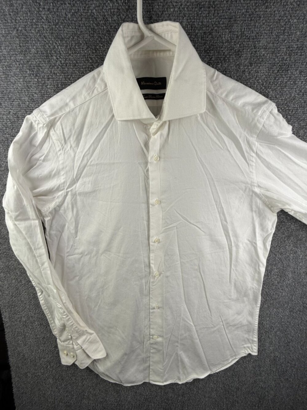 Massimo Dutti Long Sleeve Button Up Shirt Cotton Men White Size 16 Adult Woven